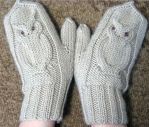 Knit mittens cu ace de tricotat - doar un incepator
