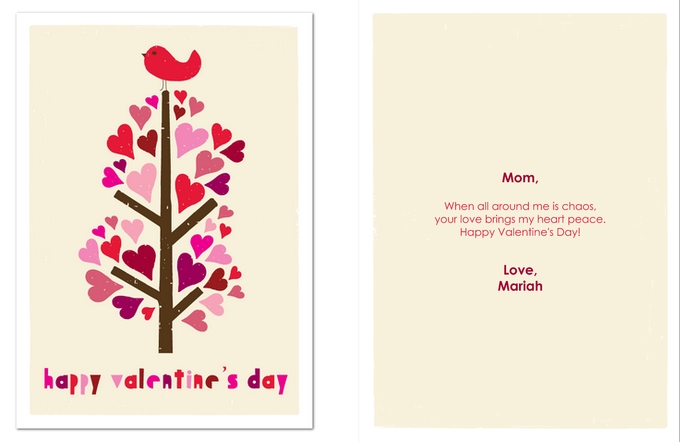 valentine carte de zi