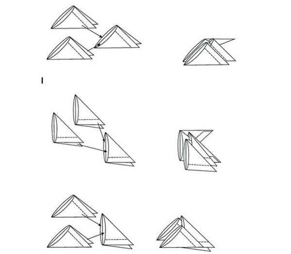 Modele Origami: Animale - Scheme de asamblare
