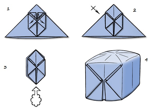 om de zăpadă origami pentru începători