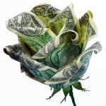 Origami de bani: Rose