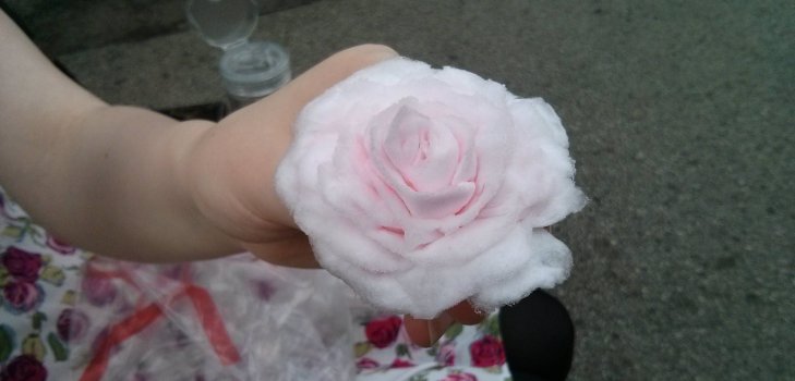 Un cadou pentru florile mamei din vată de bumbac