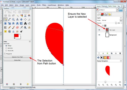 Valentines cu mâinile lor: trage o inimă în GIMP