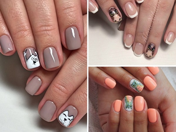 Nail art pe un unghii - toamna trend-2016