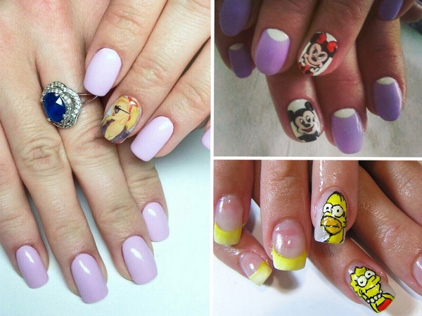Nail art pe un unghii - toamna trend-2016