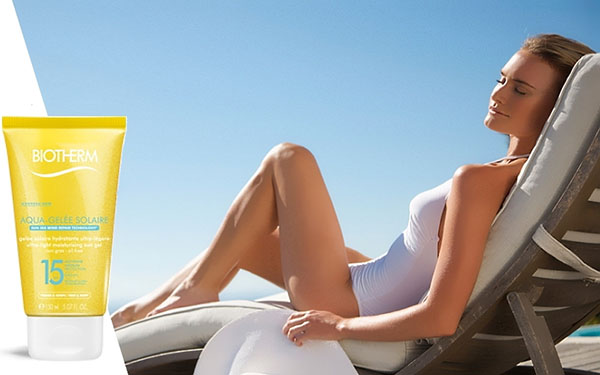 Linia de plajă Biotherm Aqua-Gelée Solaire pentru piele catifelată
