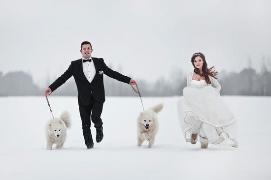 Idei pentru o fotografie de nunta in timpul iernii