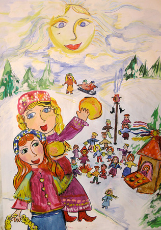 Cum să atragă Shrovetide? Desenați o vacanță de primăvară împreună cu copiii