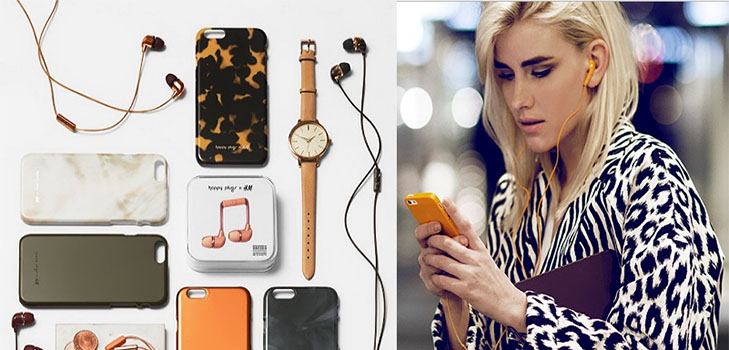 Suedeză duo: colecție de accesorii Happy Plugs x H & M