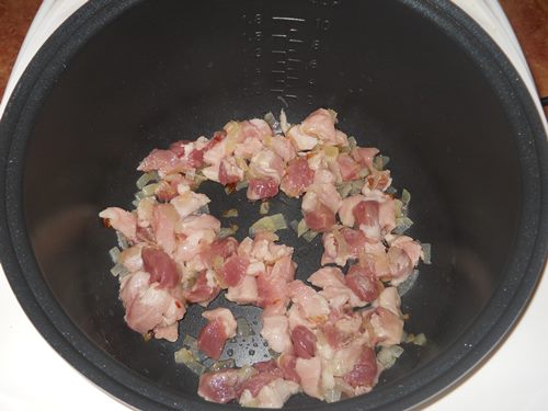 Carne de porc într-un sos cremos într-o multivarcă