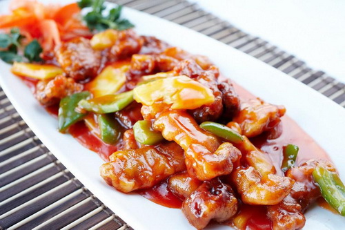 carne cu sos dulce și acru, rețetă simplă și delicioasă de porc în sos dulce și acru cu fasole roșie
